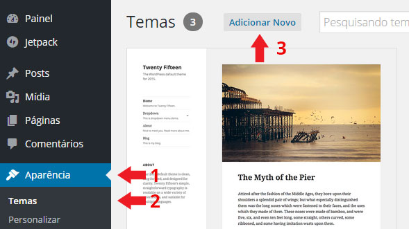 wordpress instalar tema