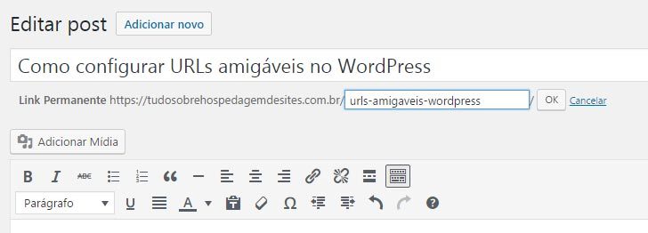 WordPress editar urls amigáveis