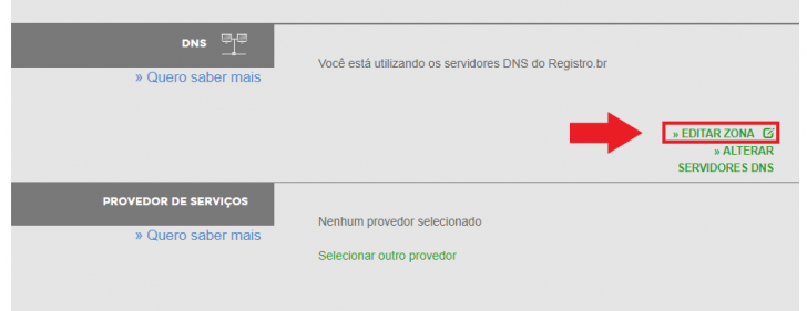 Editar zona de DNS no Registro.br