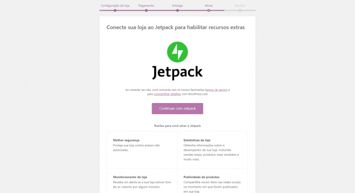 Passo para ativação do JetPack
