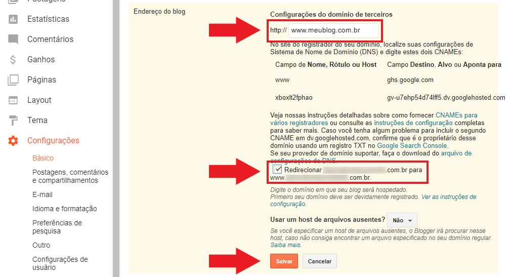 Como Configurar Um Domínio Personalizado No Blogger - Tutorial