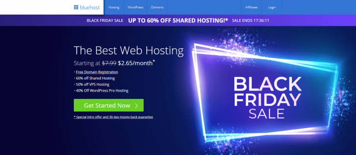 BlueHost também está com ofertas especiais