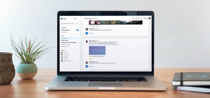 Tela do Hangouts Chat em um computador