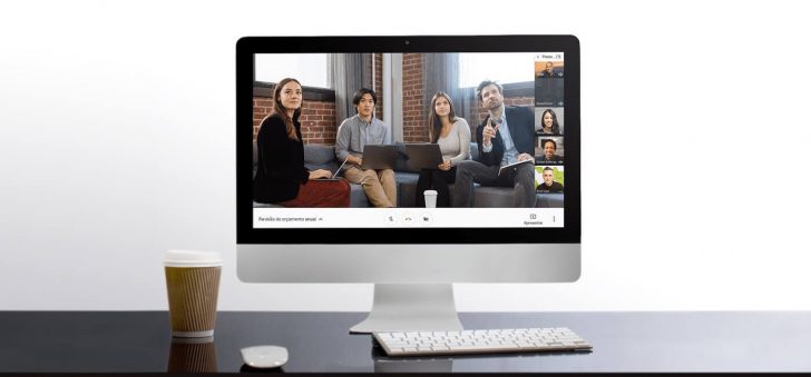 Tela do Hangouts Meet em um computador - fonte: Google Workspace