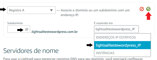 Criando os registros de entrada na Zona DNS.