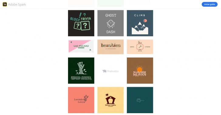 Exemplos de logotipos feitos no Adobe Spark