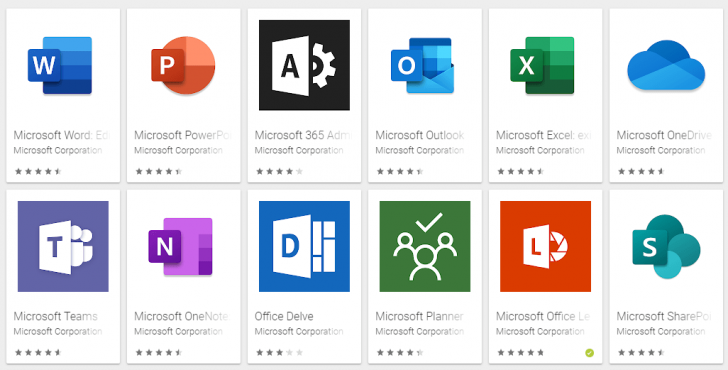 Apps mobile estão disponíveis para os principais recursos do Microsoft 365