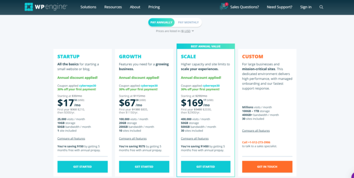 Black Friday de hospedagem WordPress WP Engine: 5 meses grátis nos planos anuais.