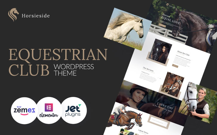 Horsieside - Tema WordPress responsivo para centro equestre