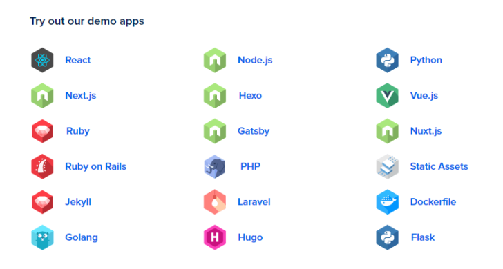 Exemplos de apps estruturados em branco para o início da sua própria aplicação