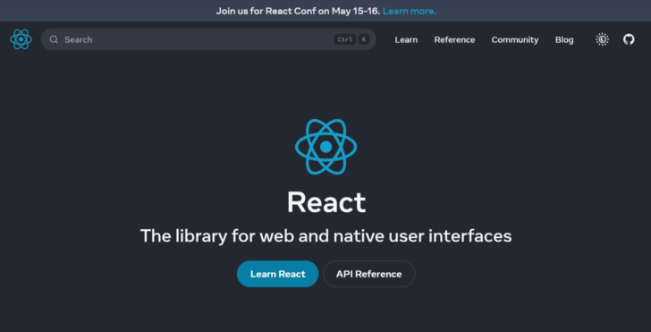 O site do React, da Meta, utiliza um nome de domínio .dev