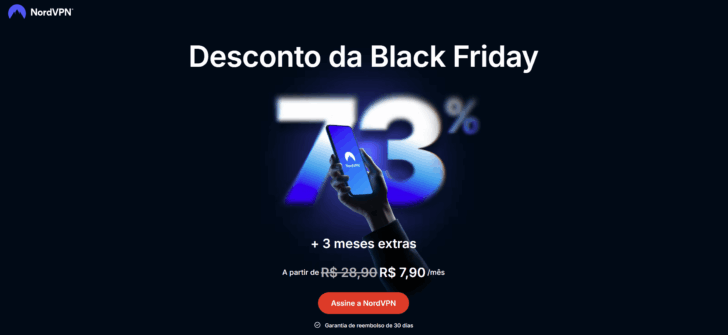 Desconto de 73% na Black Friday da NordVPN