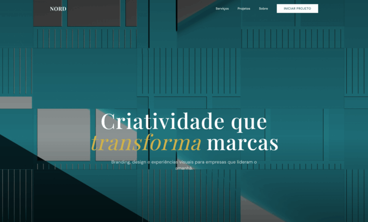 Refinamento da Hero Section com fundo artístico e tipografia estilizada