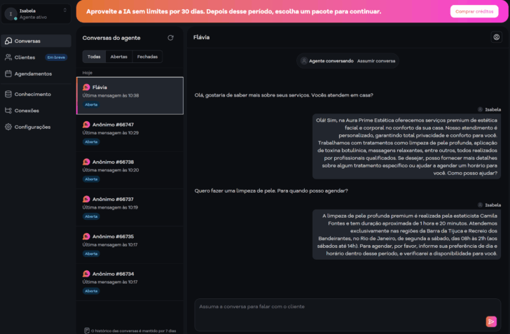 Gerenciamento de conversas no SuperGator