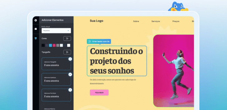 Exemplo do Criador de Sites com IA da HostGator — Fonte: HostGator