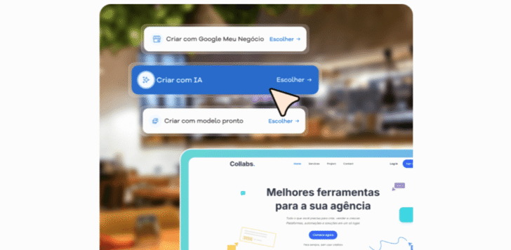 Existem três formas de começar com o Criador de Sites HostGator — Fonte: HostGator