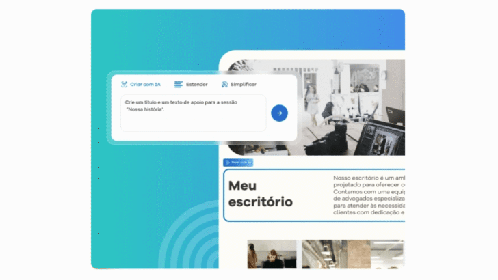É possível criar novas páginas e seções usando comandos em texto