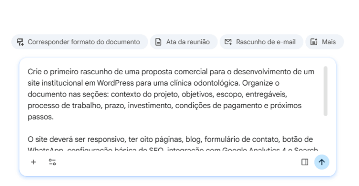 Prompt inicial para a criação de uma proposta comercial do zero