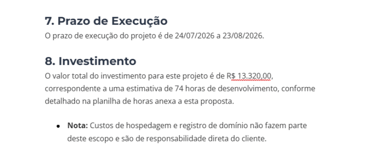O documento com a proposta foi atualizado com base nas informações da planilha